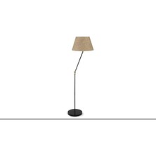 Vera Concept Store Akrobatik Mafsallı Retro Rustik Siyah Keten Başlık Köşe Lambası Lambader Çap:45 cm