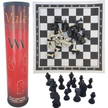 Vera Concept Store Büyük Boy Rulo Satranç Takımı Şık Tasarım Tam Set 40X40CM, ES-2021-04-23-24