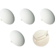 Vera Concept Store 5'li Bombeli Buat Kapak / 9 cm Plastik Lüks Buat Kapağı Beyaz / LBK.0992 Elektrik Tesisat Kapağı