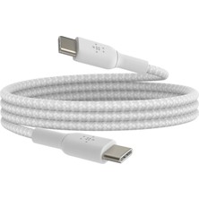 Vera Concept Store Belkin Boost Charge Örgülü Usb-C - Usb-C Kablosu 1 M, Beyaz