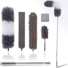 Vera Concept Store Yüksek Tavan Için Mikrofiber Toz Alma Kiti (6 Adet), 100 Inç Uzatma Direği ile Temizlik Için Uzatılabilir Toz Silgisi, Tavan Vantilatörü/araba Için Uz
