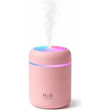 Vera Concept Store Mini Hava Nemlendirici 300ML Rgb Işıklı Type-C Buhar Makinesi Sessiz Ortam Nemlendirici Aroma Difüzörü Pembe