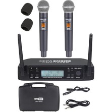 Vera Concept Store Hepa Merz URX-186EE Uhf 2X100 Kanal Çiftli Kablosuz El Mikrofonu Çift Anten LCD Ekran