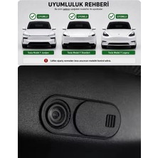 Vera Concept Store 2 Adet Li Parts Tesla Model Y Juniper ve Model Y/3 ve Standart Model Uyumlu Kamera Kapatıcı, Kamera Gizlilik Kapağı