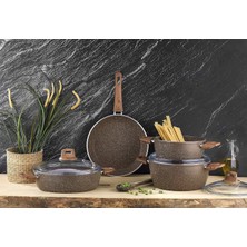 Vera Concept Store Fiesta Tencere Seti, Granit Kaplama, Kahverengi, 7 Parça
