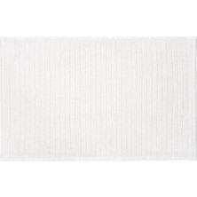 Vera Concept Store Ince Çizgili Pamuklu Banyo Paspası, 40 * 60 CM,%100 Pamuk Beyaz 40 x 60