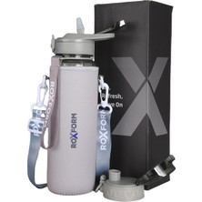 Vera Concept Store Suluk Matara 1100 Ml, Premium Pp Malzeme, Sağlıklı Bpa & Bps Içermez, Kılıflı, Çift Kapaklı, Koku Yapmaz, Sızdırmaz ve Dayanıklı (Gri)