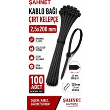 Vera Concept Store 2,5X200 mm Siyah Kablo Bağı (Çırt Kelepçe) 100 Adet - Plastik Kablo Toplama Bağı