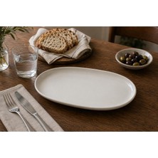 Vera Concept Store Bonna Hygge Oval Porselen Servis Tabağı, 30 Cm, Iç Mekan Kullanımı Için