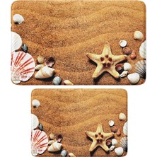 Vera Concept Store Banyo Paspası, 2li Set Banyo Halısı Kaymaz Taban, Makinede Yıkanabilir