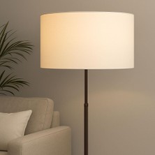 Vera Concept Store 50 cm Silindir Masa Tavan Lambader Sarkıt Abajur Başlığı Krem 50CMX30CM