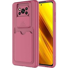 Vera Concept Store Xiaomi Poco X3 ile Uyumlu Silikon Kılıf Mat Renkli Kart Bölmeli Cüzdanlı Kamera Lens Korumalı Kapak Kartix Koyu Mor