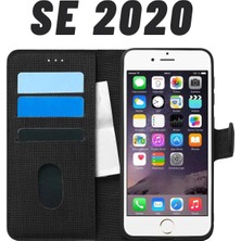 Vera Concept Store Upeka Kılıf Kumaş Desenli Cüzdanlı Standlı Kapaklı Kılıf Siyah Iphone Se 2020 ile Uyumlu