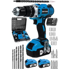 Vera Concept Store Alman Darbeli 13MM 58 V 5 Ah Çift Xr Akülü Şarjlı Vidalama Matkap Mavi + Set
