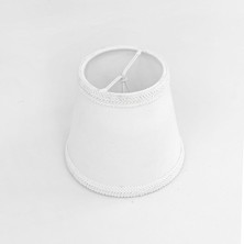 Vera Concept Store Sutaşı Işlemeli Mini Boy Maşalı Avize Abajur Başlığı Mum Ampul Üstüne Takılır 14CM (Beyaz)