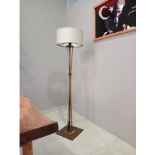 Vera Concept Store Ahşap Lambader Köşe Lambası Bohem Ceviz Krem