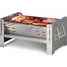 Vera Concept Store Katlanır Mangal, Paslanmaz Çelik, Barbekü Kömür Mangalı, Izgaralı, Portatif Taşınabilir Pratik Mangal