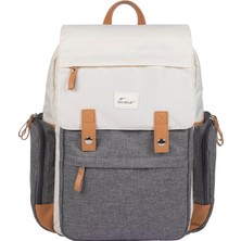 Vera Concept Store Dlnıa Diaper Bag Backpack - Baby & Travel Essentials Multi-Function 600D Waterproof Bag – Unisex, Beige & Blue
