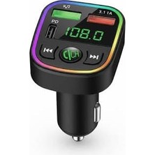 Vera Concept Store Araç Içi Bluetooth Fm Transmitter, Kablosuz Mp3 Çalar, Çift USB ve Type-C Şarj Portlu, Tf Kart Destekli