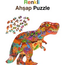 Vera Concept Store Notpa Ahşap Renkli Hayvanlar Kutulu Puzzle Dinazor Serisi 1 +5 Yaş ve Yetişkinler 32X40 Cm, 8692016026758