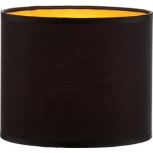 Vera Concept Store Levaillant Siyah Abajur Şapka & Başlık - Içi Gold Kaplama, 20 cm Çap, 18 cm Yükseklik - Özel Üretim & Kusursuz Işçilik