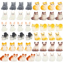 Vera Concept Store 48 Parça Mini Kedi Figürleri Oyun Seti El Boyalı Minik Kediler Gerçekçi Detaylı Plastik Kedi Figürleri Oyuncaklar Noel Doğum Günü Hediyesi Çocuklar Ye