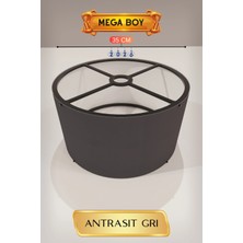 Dolozena Şık Antrasit Gri Lambader Başlığı 35 cm Mega Boy