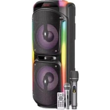 Vera Concept Store LED Işikli Bluetooth Hoparlör Çift Mikrofonlu Kablosuz Şarjlı Taşinabilir Speaker Siyah KTS-1929