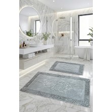 Vera Concept Store Pamukkent Süper Emici 2'LI%100 Pamuk Ultra Lüks Banyo Paspası Seti 60X100 cm ve 50X60 cm