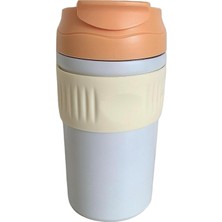 Vera Concept Store Çift Kapaklı Pipetli Yeni Seri Staınless Steel 450 ml Sıcak/soğuk Mag Bardak Termos (Turuncu)