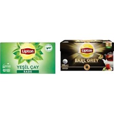 Vera Concept Store Sade Bardak Süzen Poşet Yeşil Çay 20'li Paket, 30 G ve Lipton Earl Grey Demlik Süzen Poşet Bergamot Aramolı Siyah Çay 100'LÜ Paket