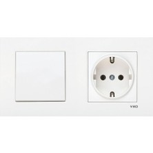 Vera Concept Store Viko Karre Beyaz 2'li Set Anahtar ve Topraklı Priz Set