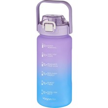 Vera Concept Store Vagonlife 1500ML -Yenilenen Renkler- Pipetli/pipetsiz Kullanım Çift Renk Softtouch Motivasyon Matarası Çıkartma Hediyeli