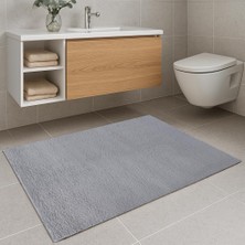 Vera Concept Store Gri Peluş Banyo Paspası | Kaymaz Tabanlı, Yumuşak Doku | Makinede Yıkanabilir | 4 Farklı Ölçü Seçeneği (40X60 Cm)