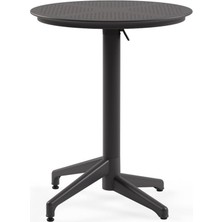 Vera Concept Store Moon Katlanır Masa Ø60 cm - Bahçe, Balkon, Kafe, Restoran Için, Iç ve Dış Mekan Antrasit