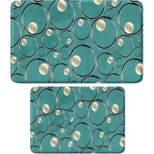 Vera Concept Store Sevimli Tasarımlı Mikrofiber 2'li Takım Banyo Paspası, Kaymaz Taban, Makinede Yıkanabilir (40X60_50X80)