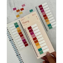 Vera Concept Store 10 Yarım Renkli Cetvelli Memory Şeffaf Pet Indeks Sticker/index/post-It/postit/kitap Ayracı/not Kağıdı