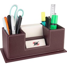 Vera Concept Store Masaüstü Deri Organizer Kalemlik 4 Gözlü Desktop Organizer Rainbow Vegan 10X12X25 Cm. Bordo