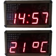 Vera Concept Store Bluetooth Müzik Çalarlı Dijital Saat ve Derece (Kasa Ölçüsü: 15X30 cm - Kırmızı)