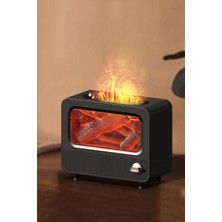 Vera Concept Store Alev Efektli Retro Hava Nemlendirici Odun Çıtırtı Sesli Aroma Difüzörü Ultrasonik Buhar Makinesi
