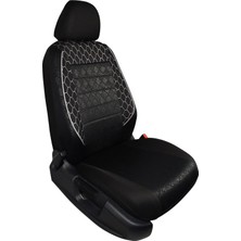 Vera Concept Store Gof Plus Serisi Universal Oto Koltuk Kılıfı Binek 2+1 Uyumlu Tam Set (Siyah Beyaz)