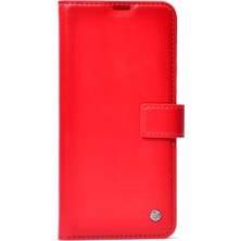 Vera Concept Store Tcl 10 Plus ile Uyumlu Kılıfı Cüzdanlı Kapaklı Silikon Iç Kısımlı Darbe Korumalı Kart Bölmeli Standlı Kapak Delüx Kırmızı