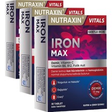 Vera Concept Store Iron Max 30 Tablet – Demir, C Vitamini, Folik Asit ve B12 Vitamini Içeren Takviye (3 Paketi)