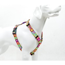 Vera Concept Store H-Tipi Göğüs Tasması Ayarlanabilir, Konforlu ve Dayanıklı Desenli Köpek Tasması (Medıum, Allıens)