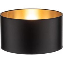 Vera Concept Store Levaillant Siyah Abajur Şapka & Başlık - Içi Gold Kaplama, 35 cm Çap, 23 cm Yükseklik - Özel Üretim & Kusursuz Işçilik