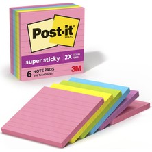 Vera Concept Store S Per Sticky Notes, 4 x 4, Rio De Janeiro Collection, Lined, 6 Pads/pack Mavi, Turuncu, Pembe, Sar 90 Yaprak Pouch Kendinden Yap Kanl