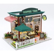 Vera Concept Store Minyatür Kafe Yapma Seti – LED Işıklı Ahşap Dıy Maket – Açık Alan Kafe Modeli – Kendin Yap Hobi Kit – Şık Hediye Seçeneği