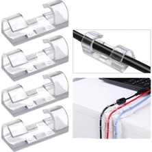Vera Concept Store Yapışkanlı Mini 20LI Klips USB Pc Adaptör Kablo Tutucu Aparat Şeffaf
