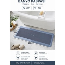 Vera Concept Store Banyo Paspası-Kaymaz Tabanlı-Süper Emici Banyo Paspası-Abdest Paspası-Uzun Mavi 50 * 120 (Mavi)