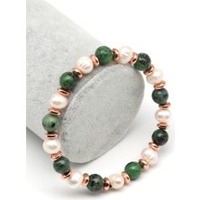 Vera Concept Store Anyolit-Inci Doğal Taş Bileklik 8 mm Küre Kesim - BLK-2310